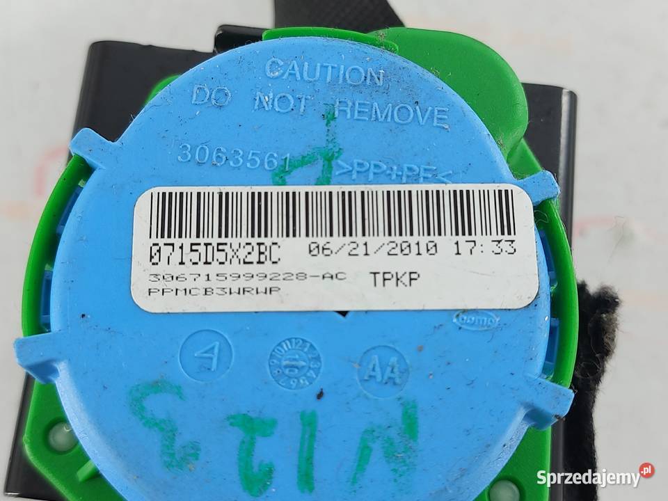 MERCEDES CLC 10r pas bezpieczeństwa prawy przód