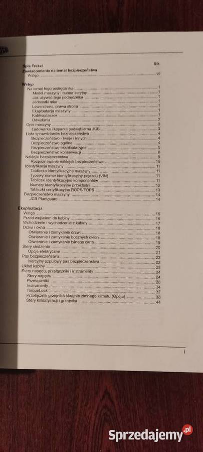 Podręcznik operatora koparko ładowarki JCB 3CX 4 podkarpackie Stalowa Wola
