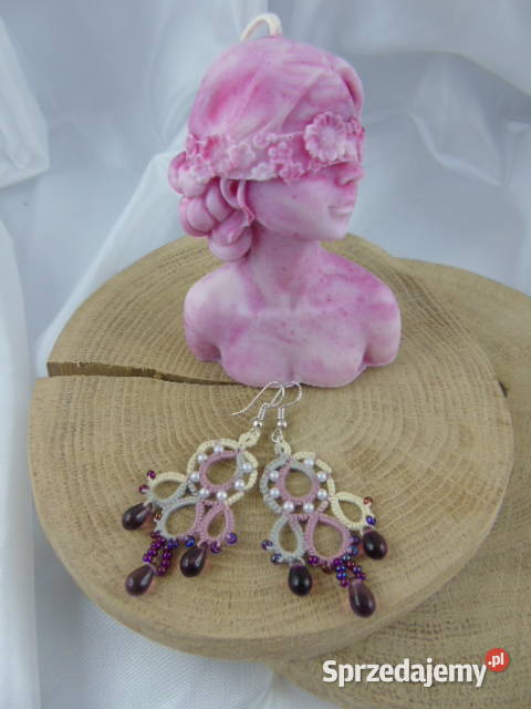 Kolczyki frywolitkowe różne wzory i kolory Rękodzieło Wiśniowa sprzedam