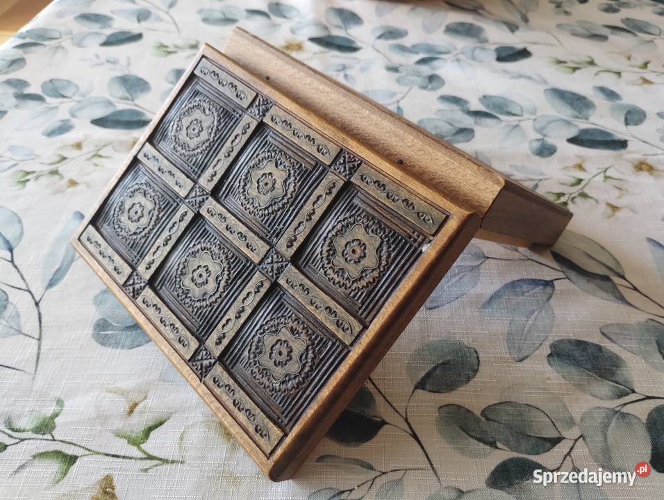 PRL szkatułka drewniana hand made łódzkie Łódź sprzedam