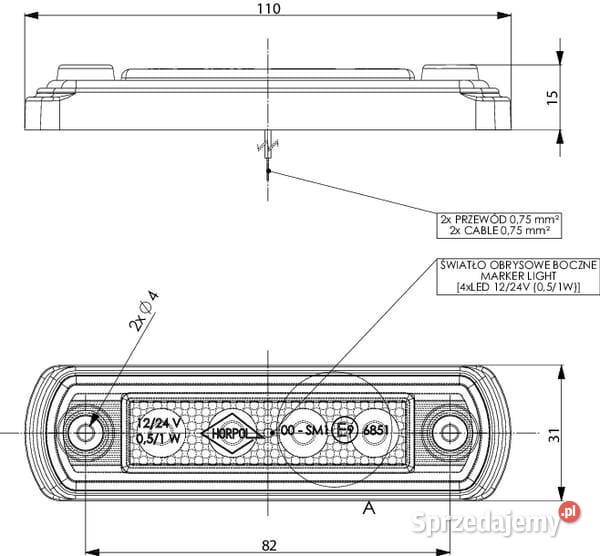 Lampa pozycyjna boczna multi LED LA35057 Kamionna sprzedam