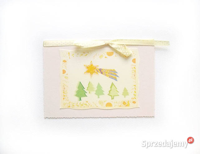 kremowa kartka na Boże Narodzenie gwiazdka
