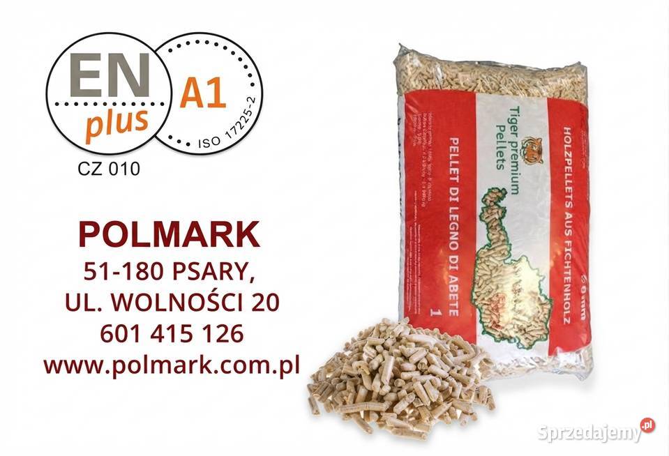 Pellet świerkowy Tiger Premium ENplus A1 Polmark Wrocław