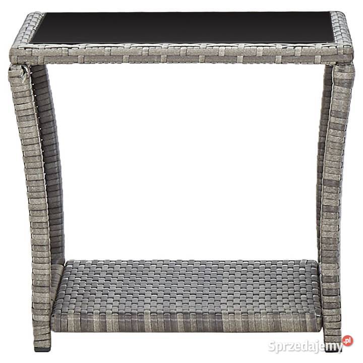 vidaXL Stolik kawowy szary 45x45x40 rattan PE i Warszawa