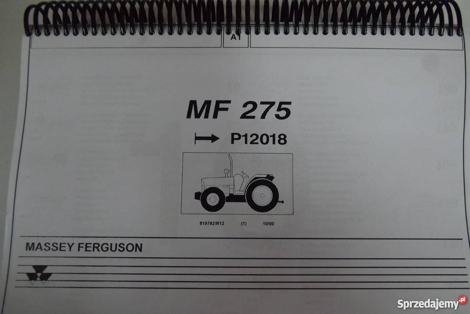 Katalog części zamiennych ciągnika Massey