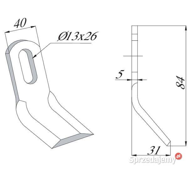 Nóż bijaka 40x84 mm SMA CK5540 Kamionna