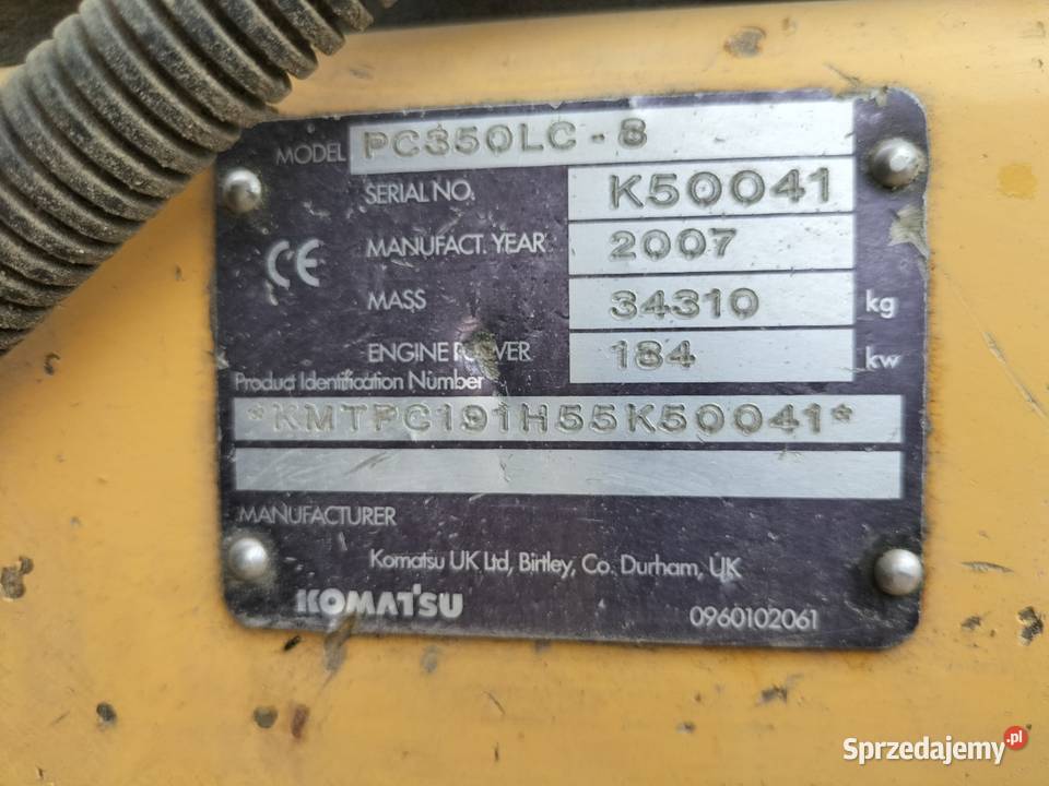 Koparka Gąsienicowa Komatsu PC350LC8 2007 Rzeszów