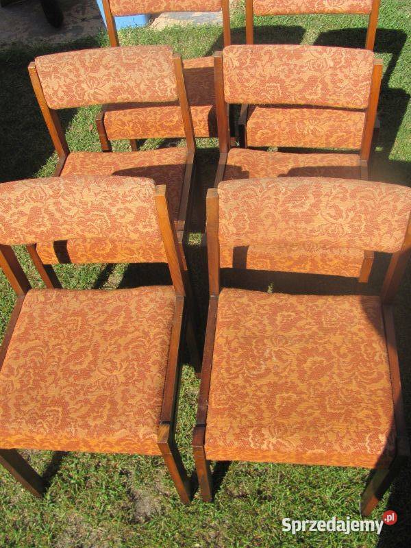 krzesła PRL vintage lite drewno stare do Zamość