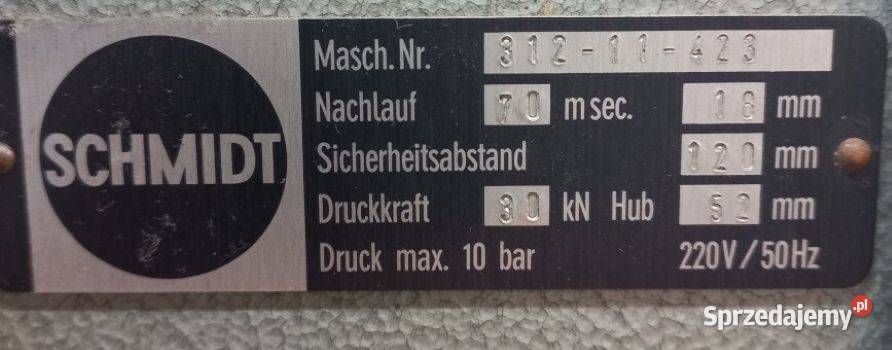 Prasa shmidt 3 tony Jagatowo