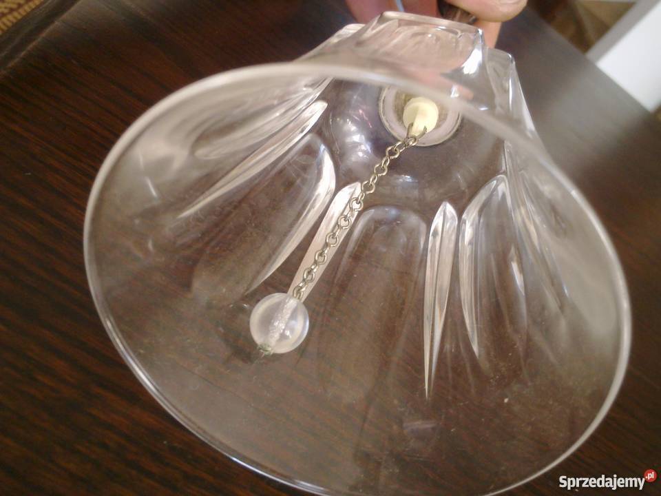 Dzwonek stojący mosiężny szklany