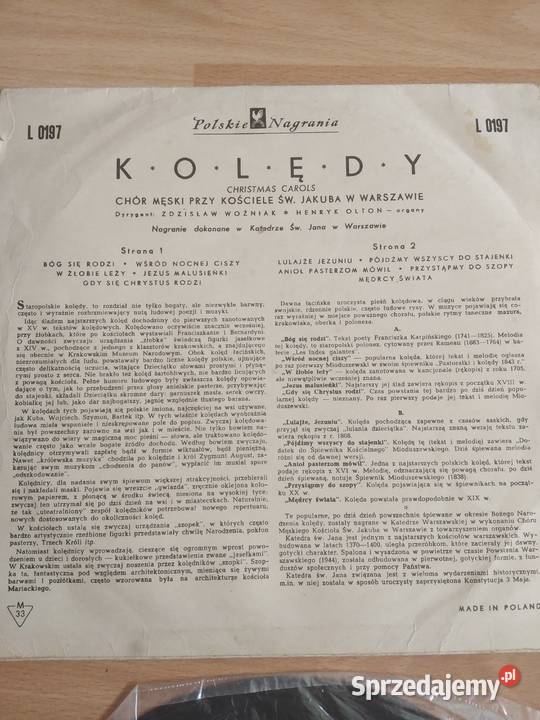 Kolędy Płyta Winylowa 1959 Wałbrzych