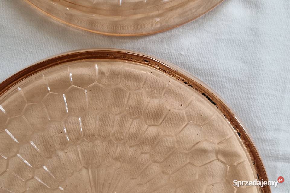 Okrągła rozalinowa taca szklana HSG Hortensja 2 Porcelana i szkło Warszawa