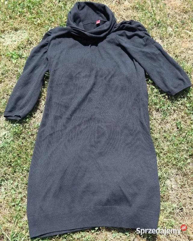 Dzianinowa czarna sukienka Espirit rękaw 34 38 M małopolskie