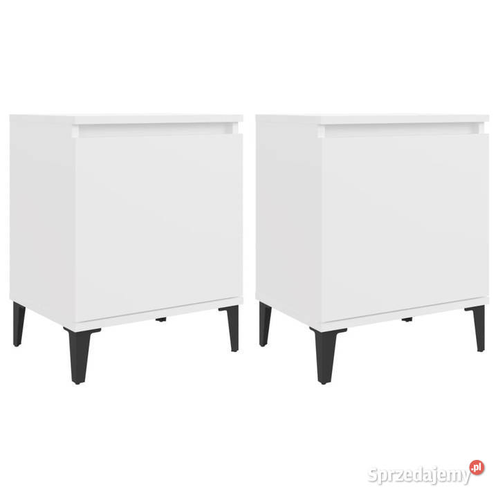 Szafki nocne z metalowymi nóżkami białe 40x30x50 Warszawa