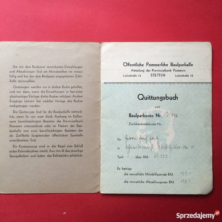 Bausparbuch Szczecin sprzedam