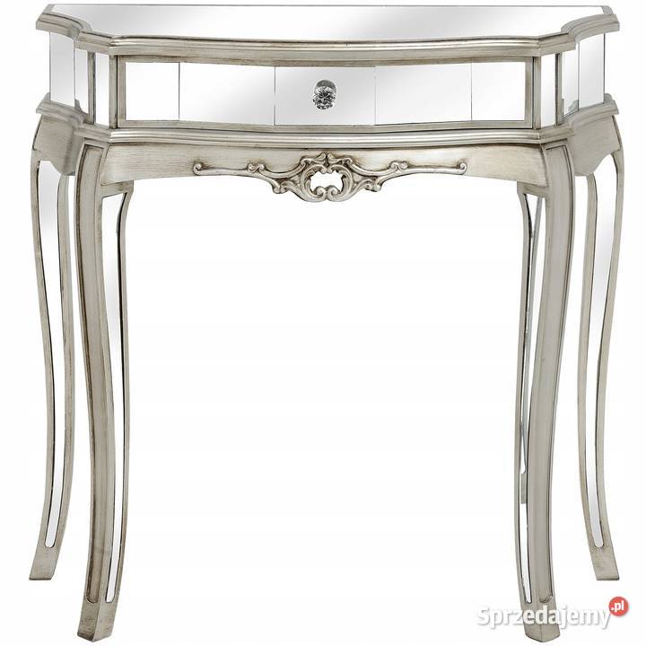 lustrzana drewniana konsola glamour stylizowana Smolec