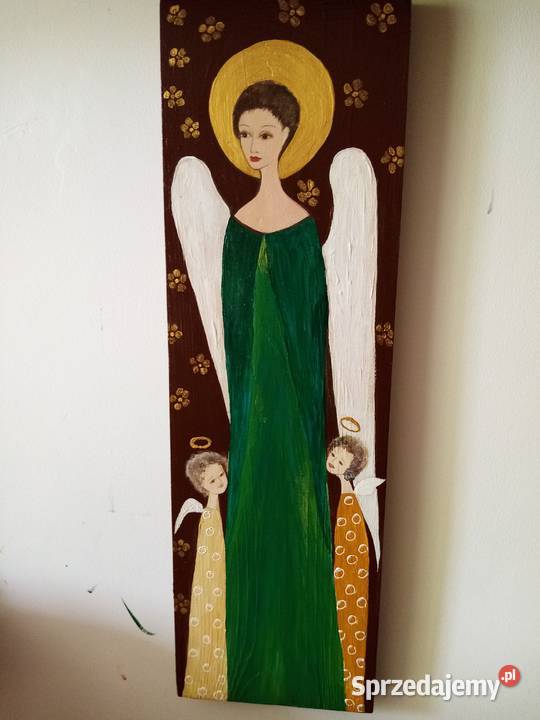 anioły malowane na desce Antyki, Sztuka, Kolekcje Toruń sprzedam