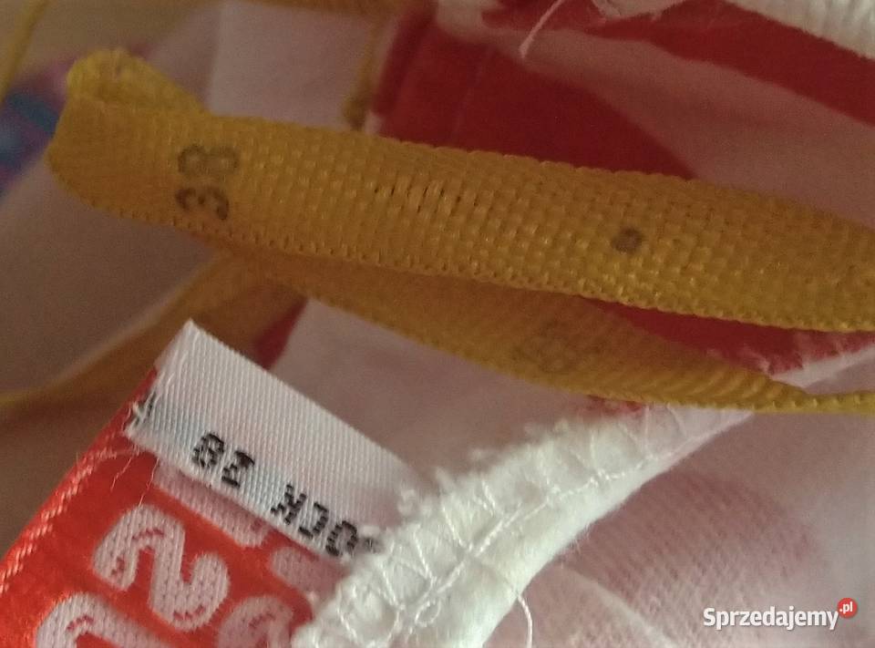 Biało czerwona spódnica mini w paski 100 bawełna Krosno