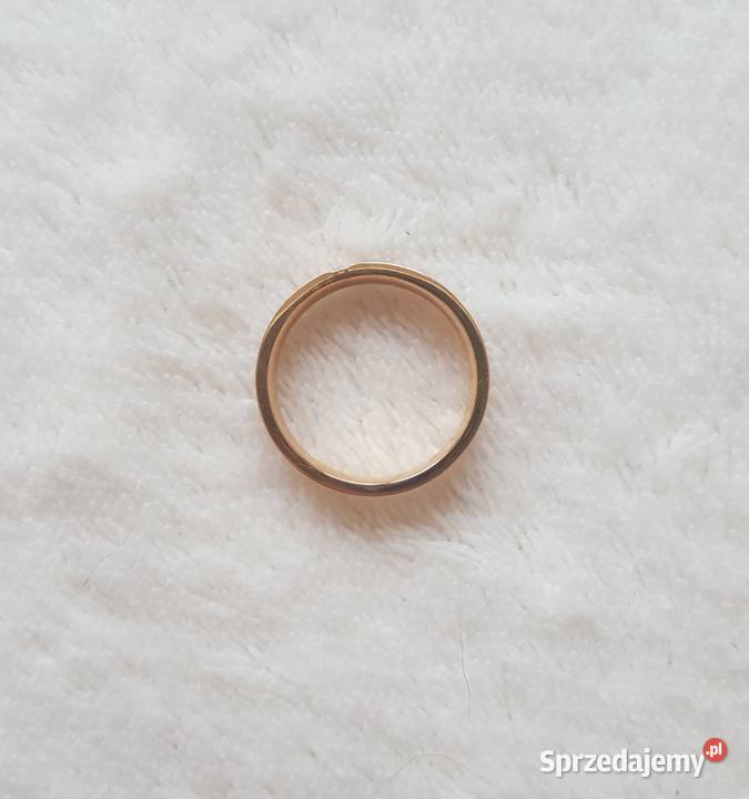 Nowy pierścionek obrączka złoty kolor stal Szczecin sprzedam