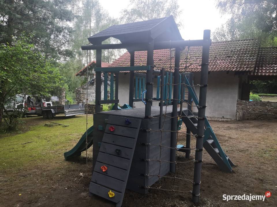 Plac zabaw dzieci huśtawka piaskownica ścianka Architektura ogrodowa Kawnice
