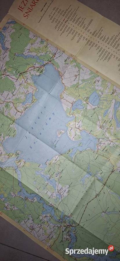 Jezioro Śniardwy unikatowa mapa turystyczna 1987 Łęczyca