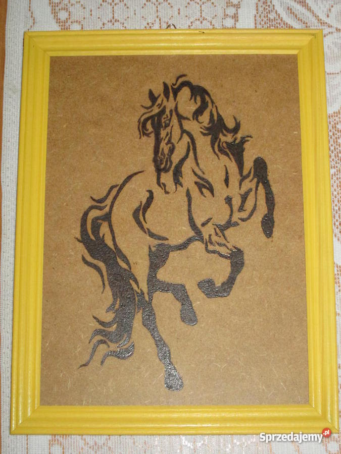 Obraz Koń Pirografia wypalanie w drewnie