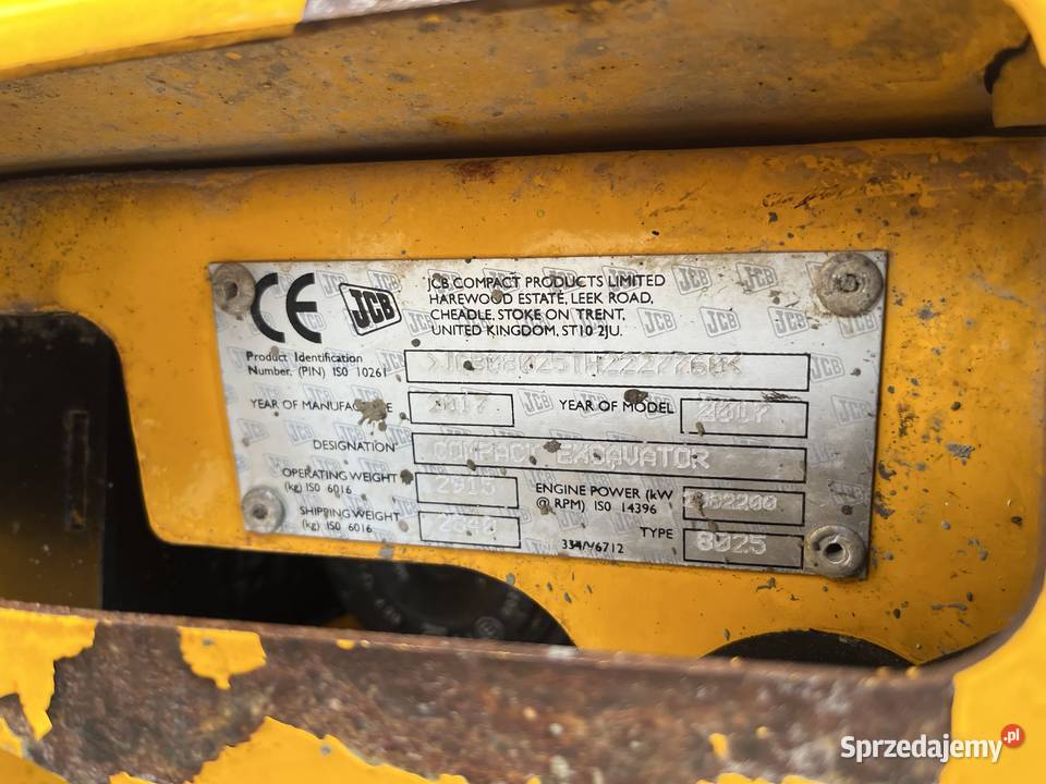Minikoparka obrysowa JCB 8025 ZTS 8030 8026 Cat Nowy Sącz