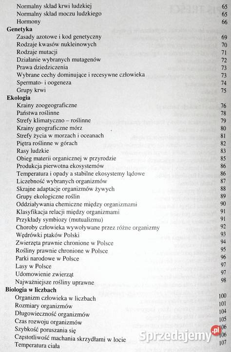 Tablice biologiczne Beata Bednarczuk I Mizerska Chełm sprzedam