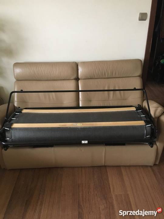 Skórzana sofa z funkcją spania dwa fotele z Meble Kraków