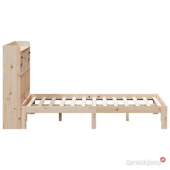 Łóżko z regałem bez materaca lite drewno sosnowe 110cm
