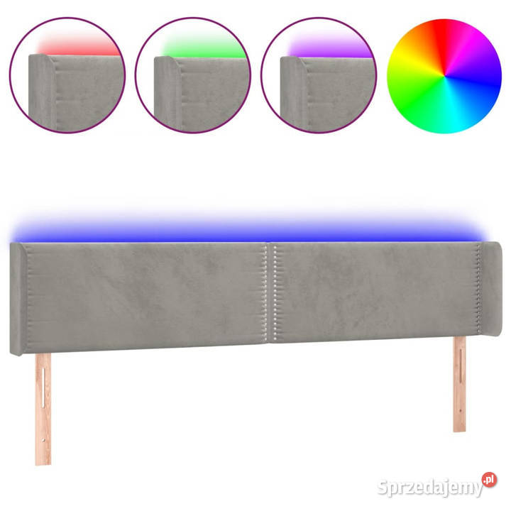 Zagłówek do łóżka z LED jasnoszary 183x16x7888 Warszawa sprzedam