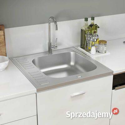 Zlew kuchenny z ociekaczem srebrny 600x600x155 Warszawa