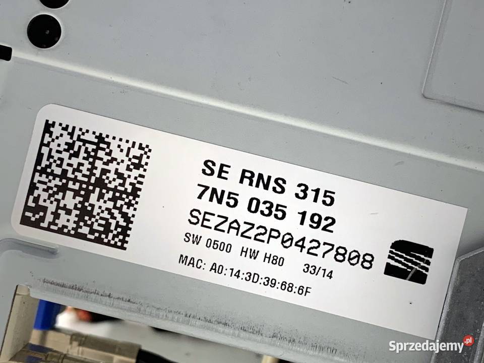 RADIO SEAT ALHAMBRA II 7N5035192 ODTWARZACZ Sprzęt audio fabryczny