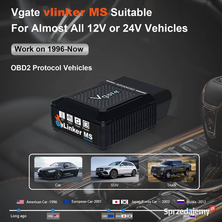 Tester błędów OBD Vgate vLinker MS AndroidIOS Wrocław