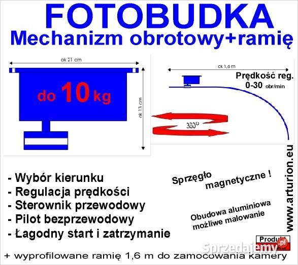 FOTOBUDKA mechanizm obrotowy z ramieniem do Usługi reklamowe Usługi mazowieckie Warszawa