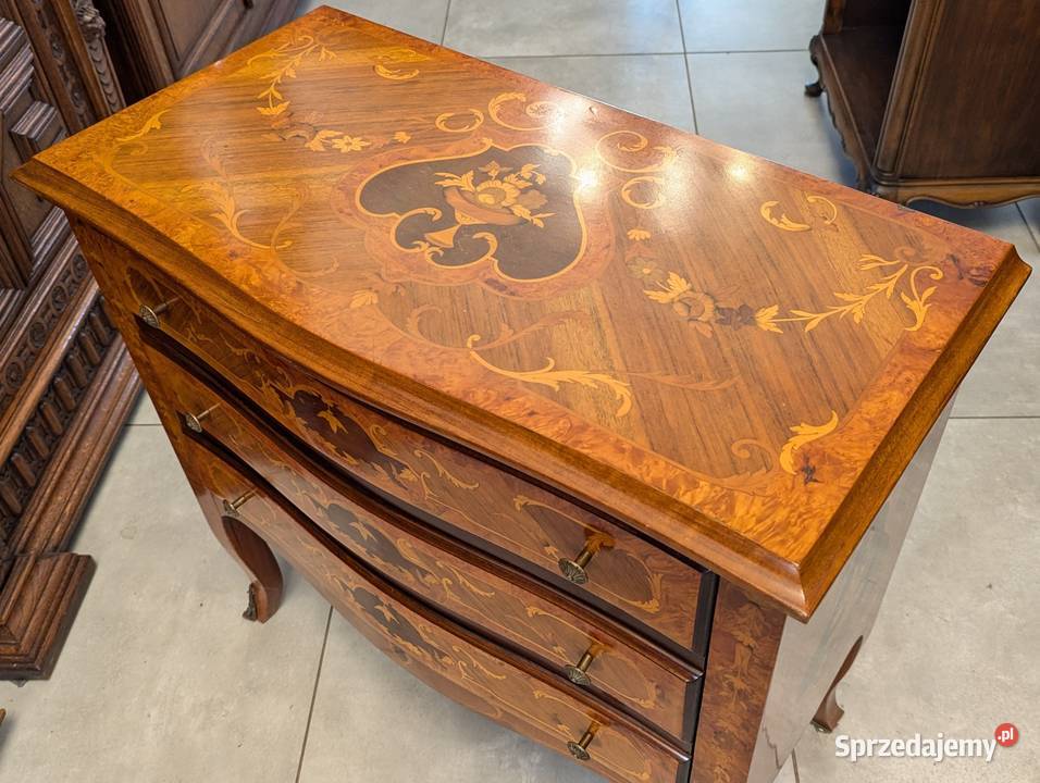 Komoda ludwikowska intarsje Włochysklep Dąbrowa Dąbrowa Górnicza