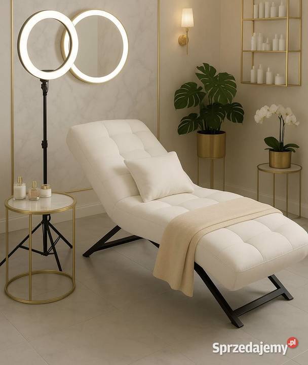 Łóżko kosmetyczne kremowoczarne Figura