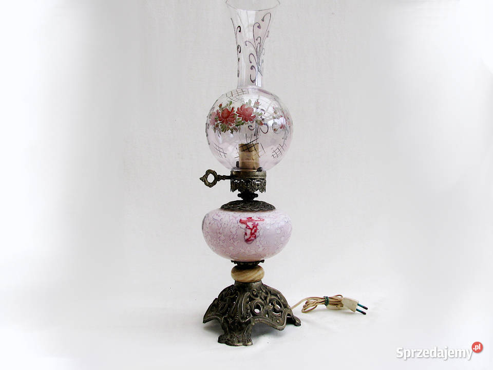 Lampa Ceramiczna Antyk lampka Porcelana i szkło Szczecinek sprzedam