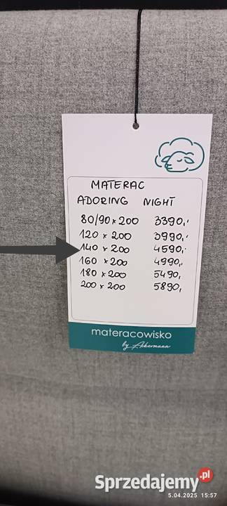 Materac Adoring Night Serta hybrydowy 140x200x31 Materace Szczecin