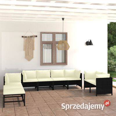10cz zestaw mebli do ogrodu poduszki rattan PE