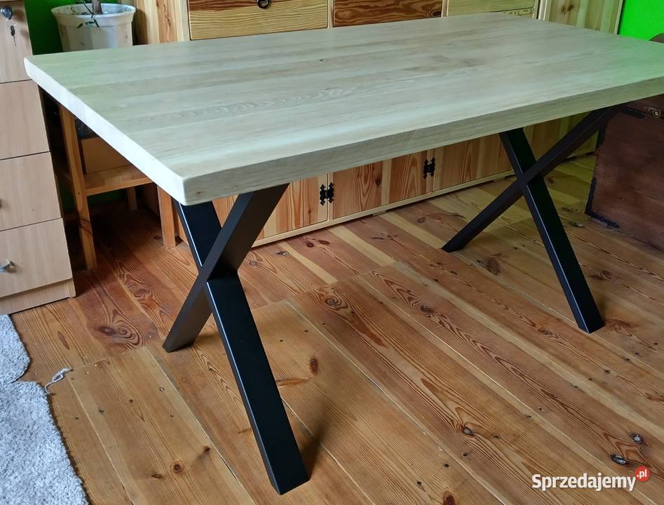 Stół dębowy loftowy industrialny pokój jadalnia 74cm Balin