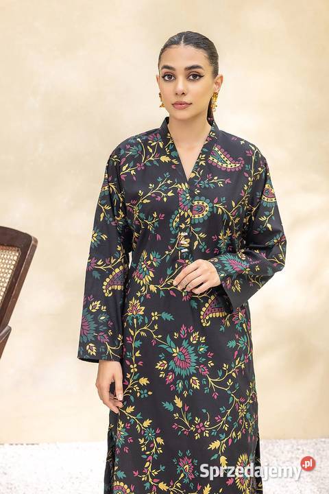 Długa tunika czarna kolorowa S 36 bawełna Rozmiar 36(S) Bluzki i koszule zachodniopomorskie Szczecin