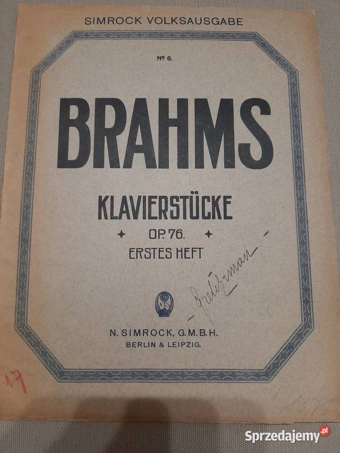 Nuty Brahms Klavierstucke op 76 Pogórze