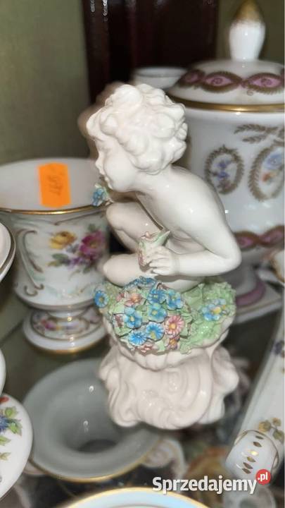 Figurka Cherubin z kwiatkami Capo di Monte Gdańsk sprzedam