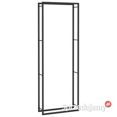 vidaXL Stojak na drewno matowy czarny 80x28x222 Warszawa