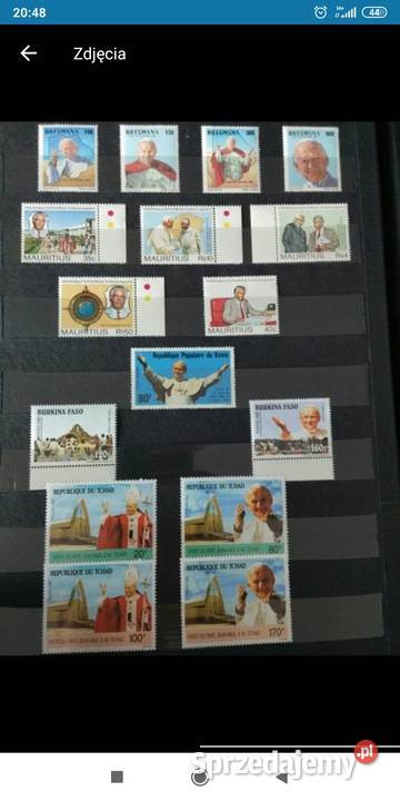 Znaczki Jan Paweł 2 Afryka Bolesławiec