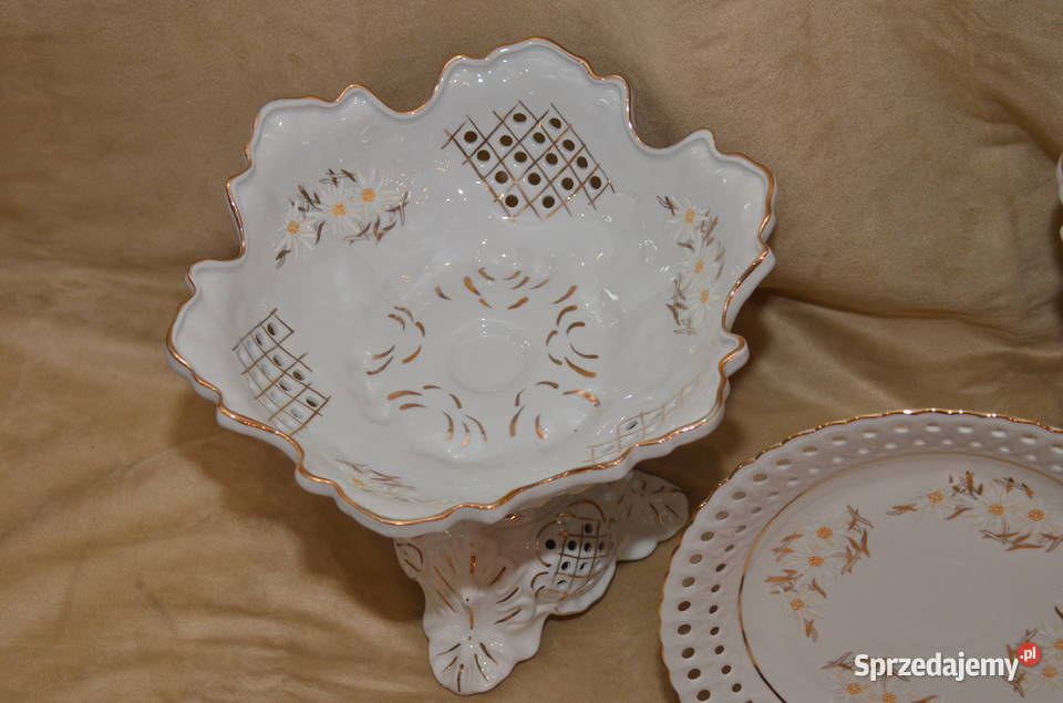 Owocarki duża mała talerze deser Porcelana wielkopolskie Środa Wielkopolska