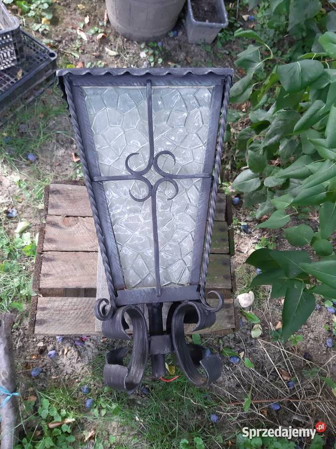 Stara retro lampa zewnętrzna duża latarnia opolskie Głuchołazy