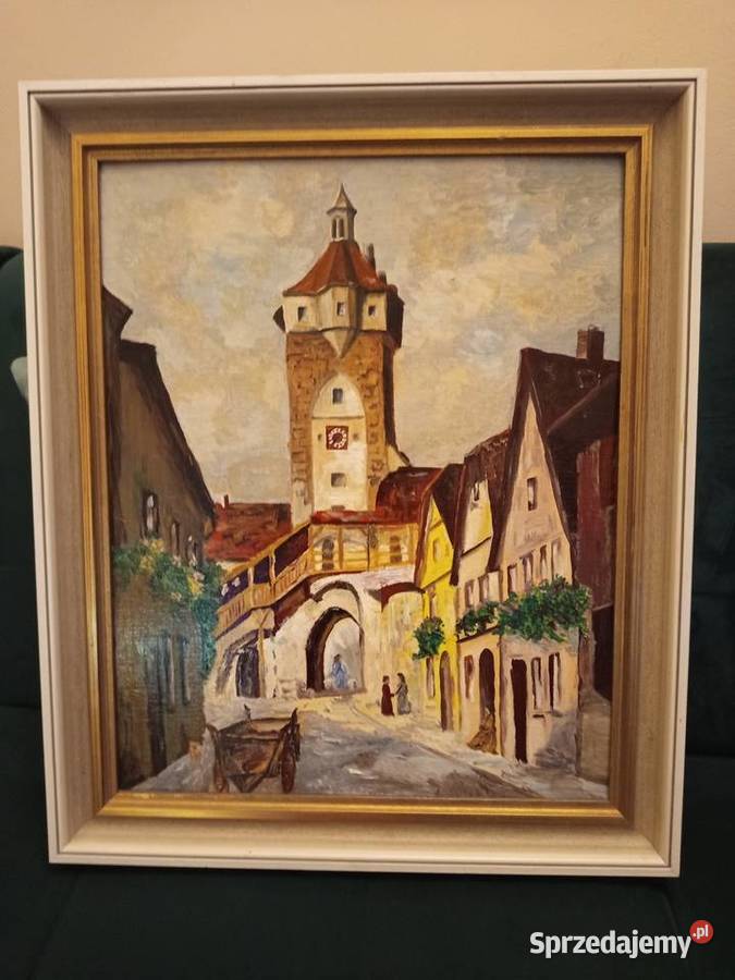 obraz olejny na płycie Brama Klingentor w sprzedam