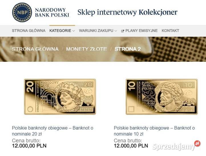 Polskie banknoty obiegowe zestaw 10 20zl